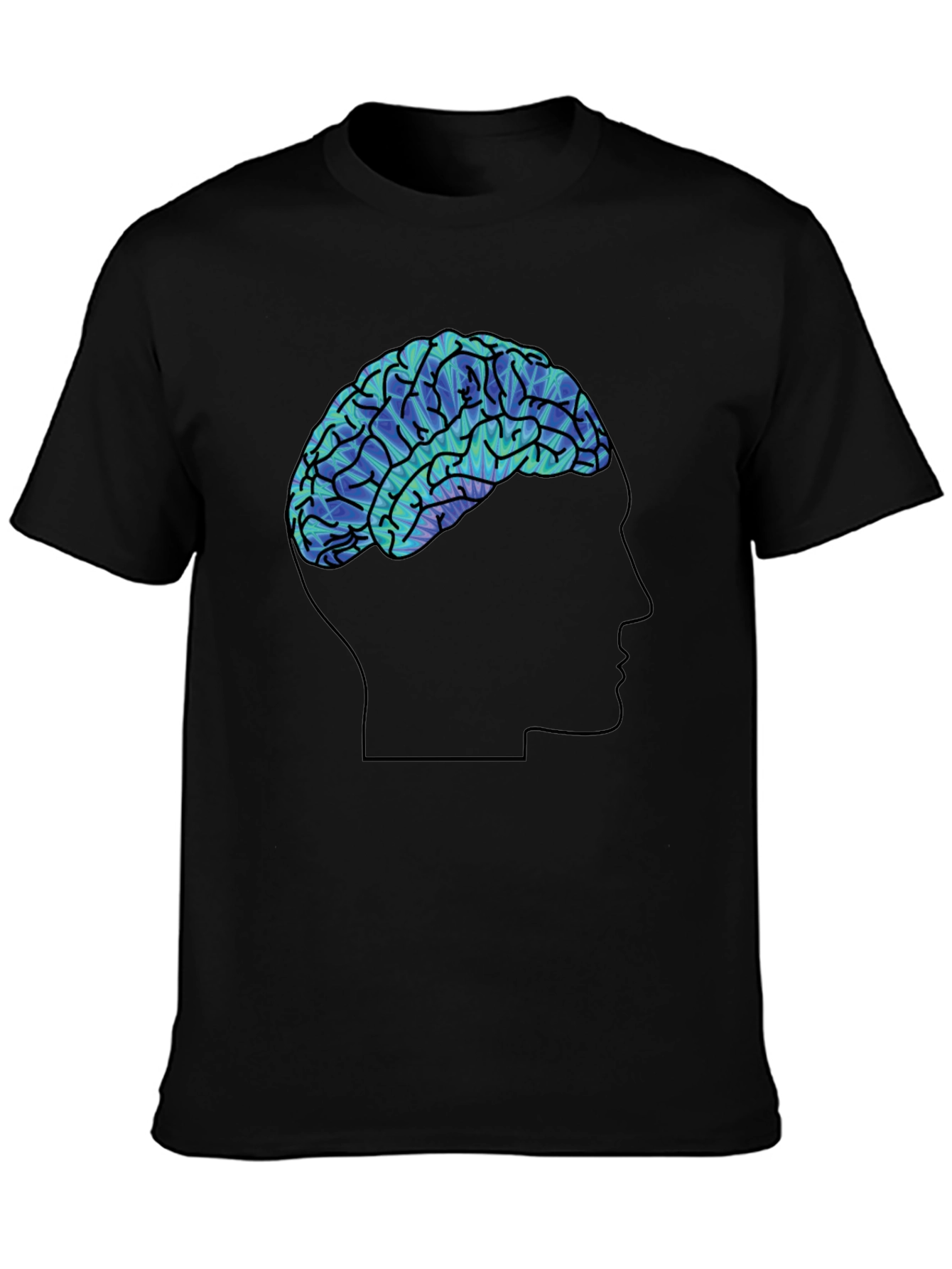 Mindful Brain Graphic Tee - Soft Black Cotton