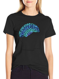 Mindful Brain Graphic Tee - Soft Black Cotton