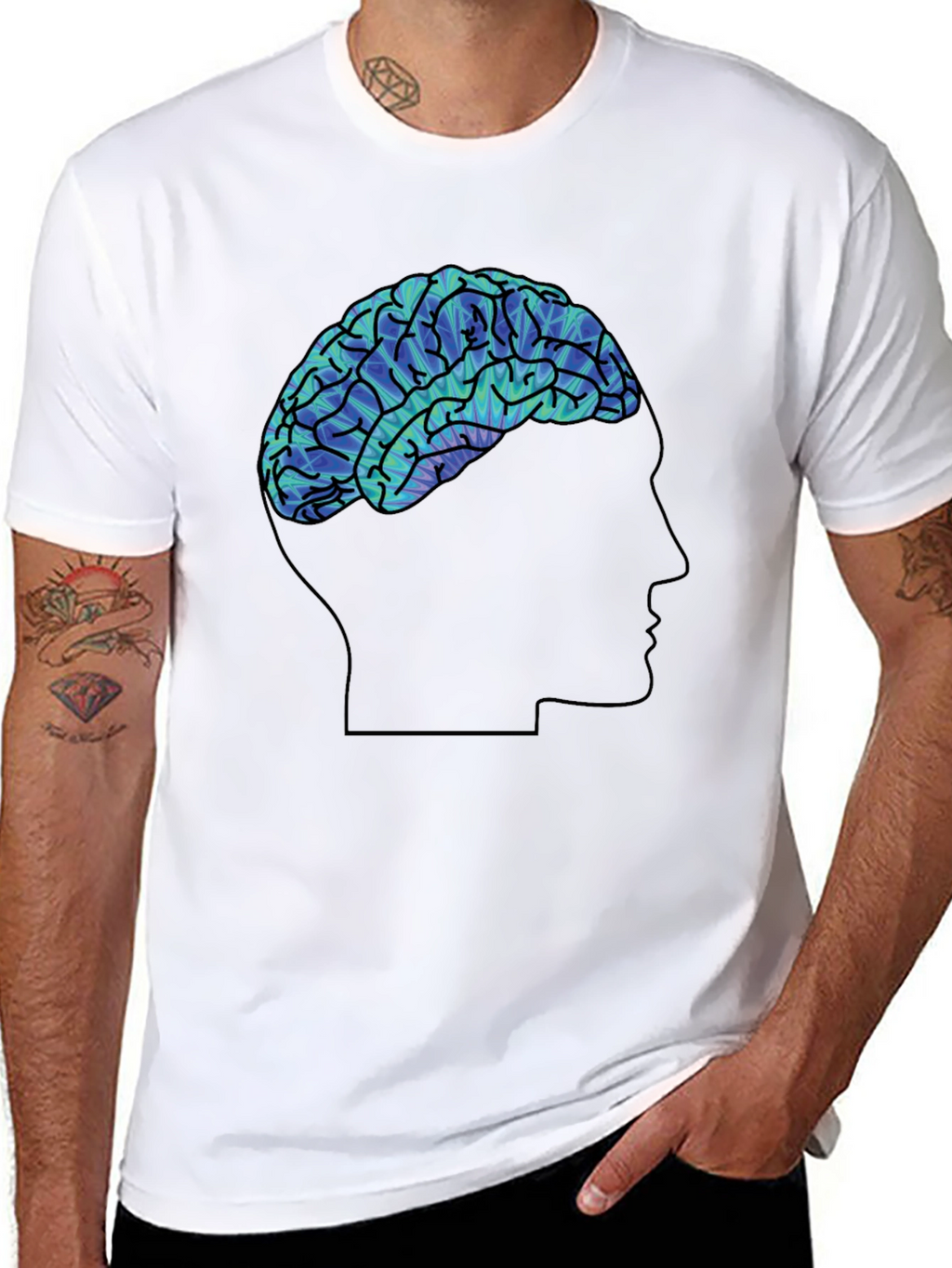 Mindful Brain Graphic Tee - Soft Black Cotton