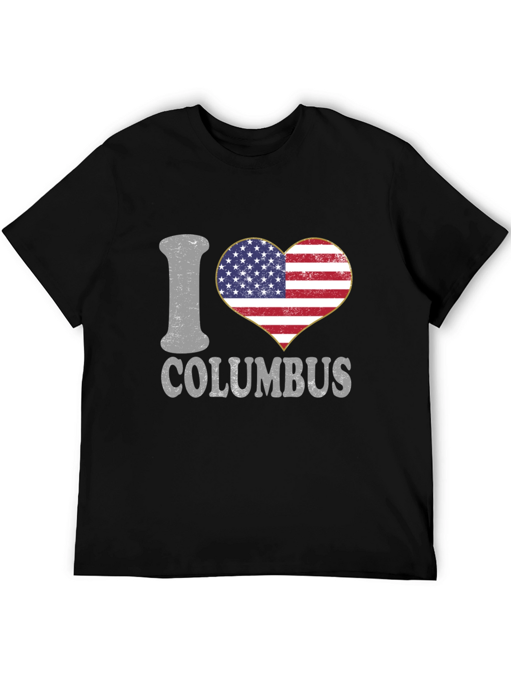 I Love Columbus USA Flag Heart T-Shirt