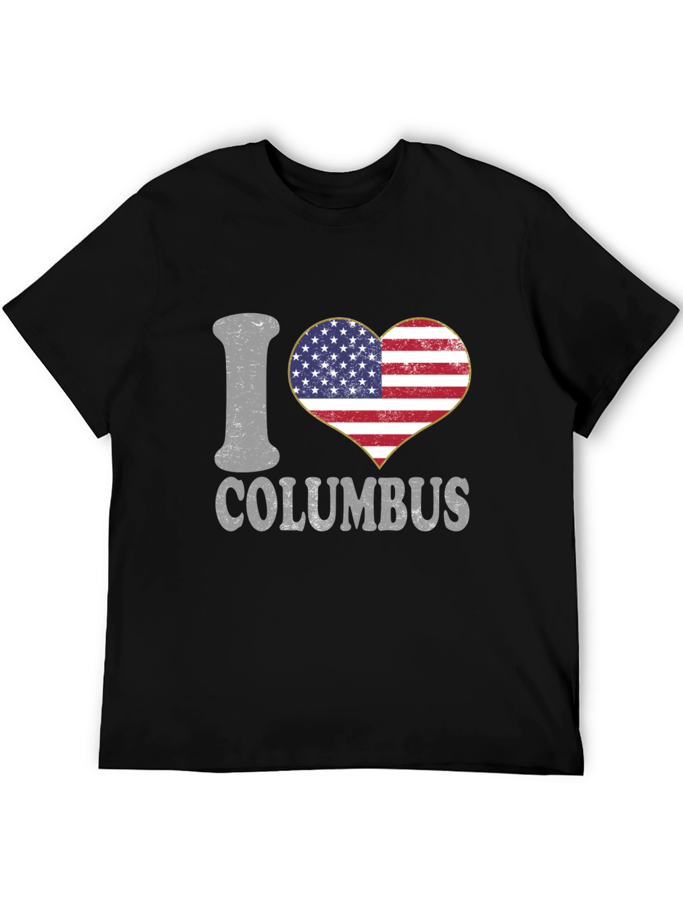 I Love Columbus USA Flag Heart T-Shirt