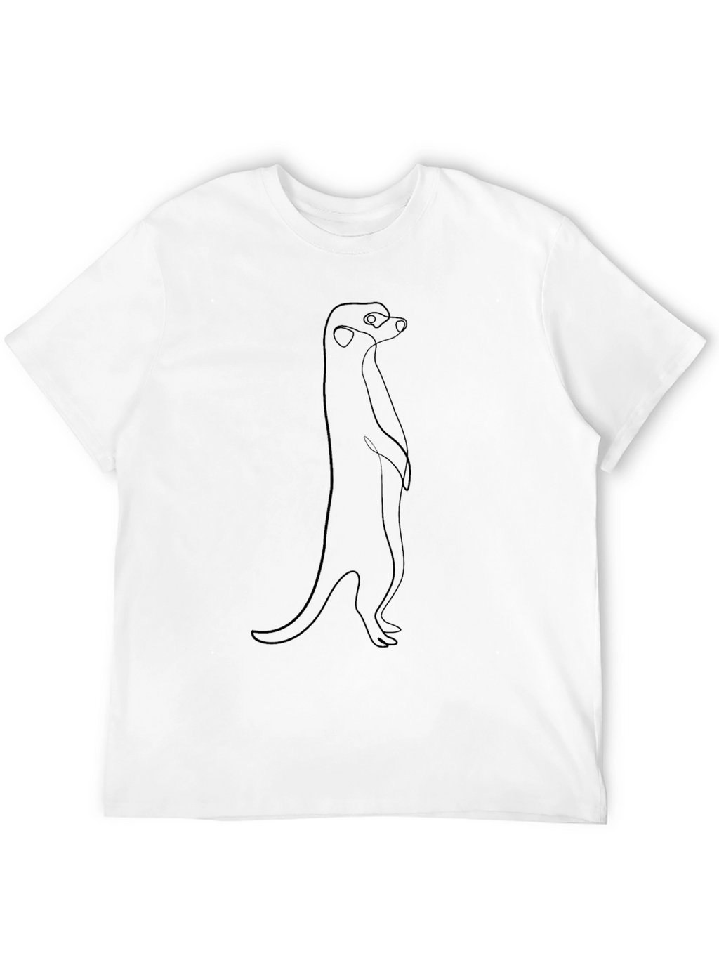 Meerkat Outline Graphic Tee - Casual Style