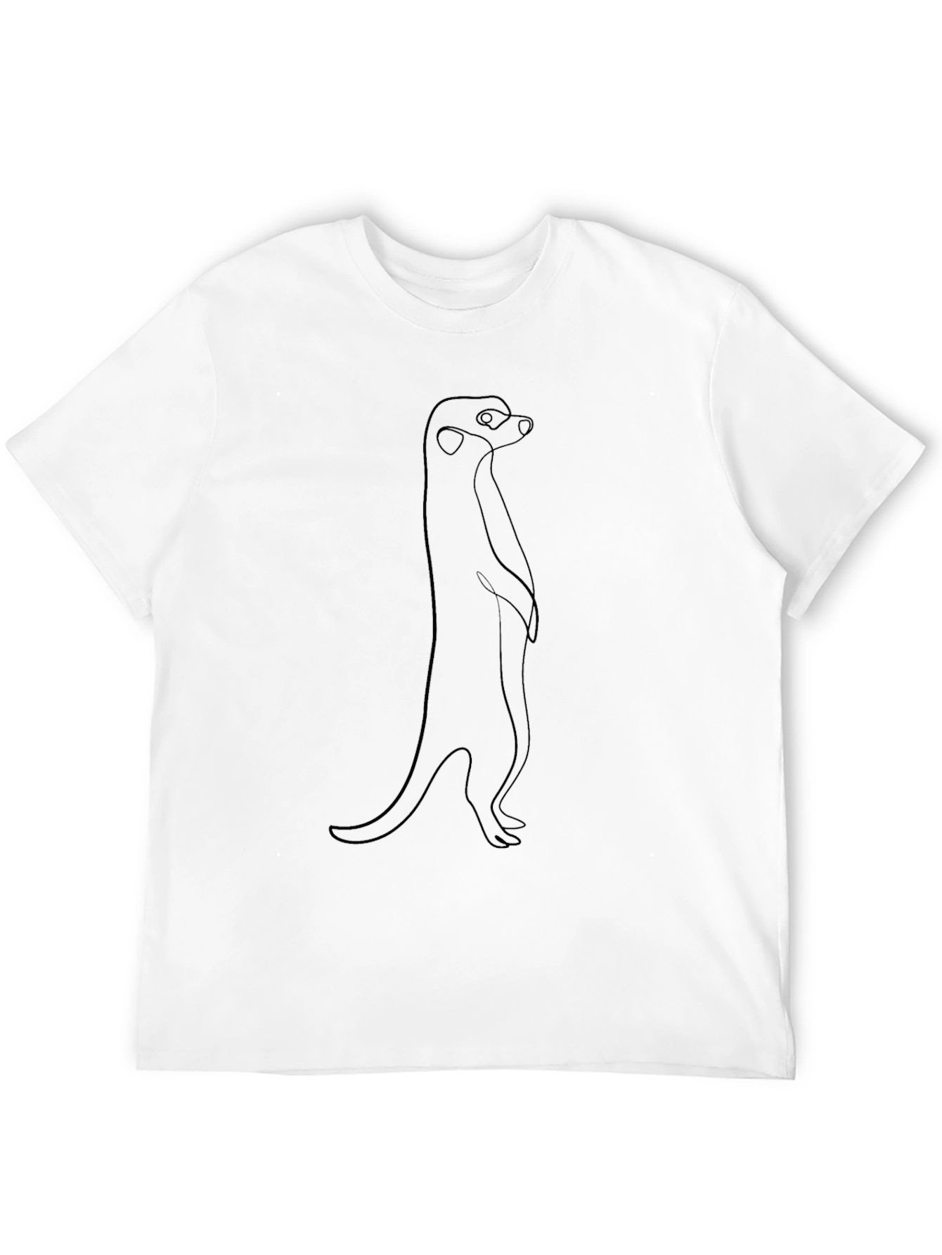 Meerkat Outline Graphic Tee - Casual Style