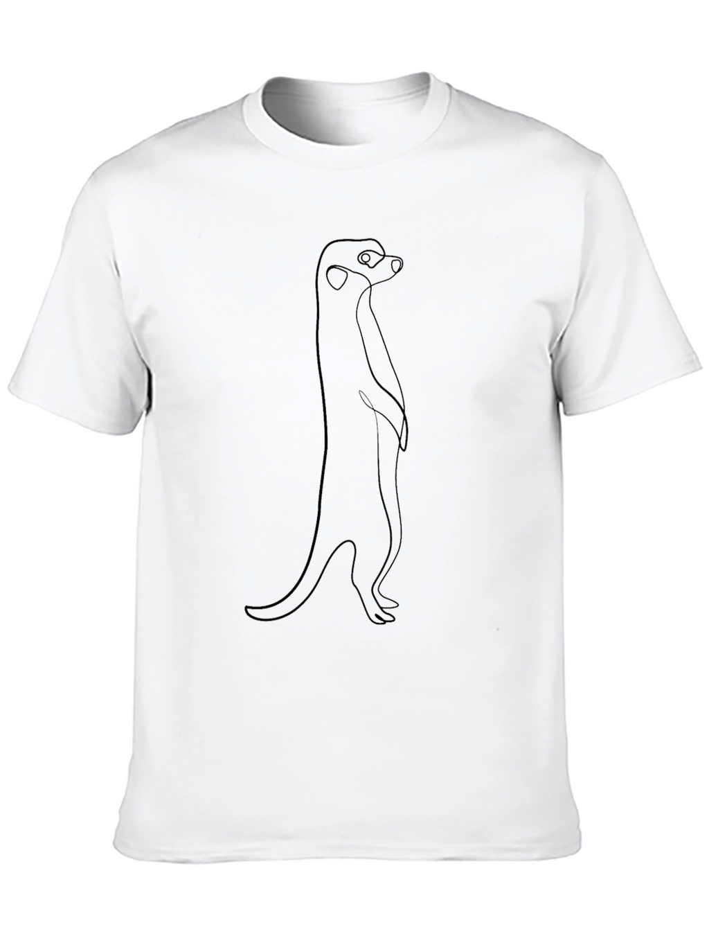 Meerkat Outline Graphic Tee - Casual Style