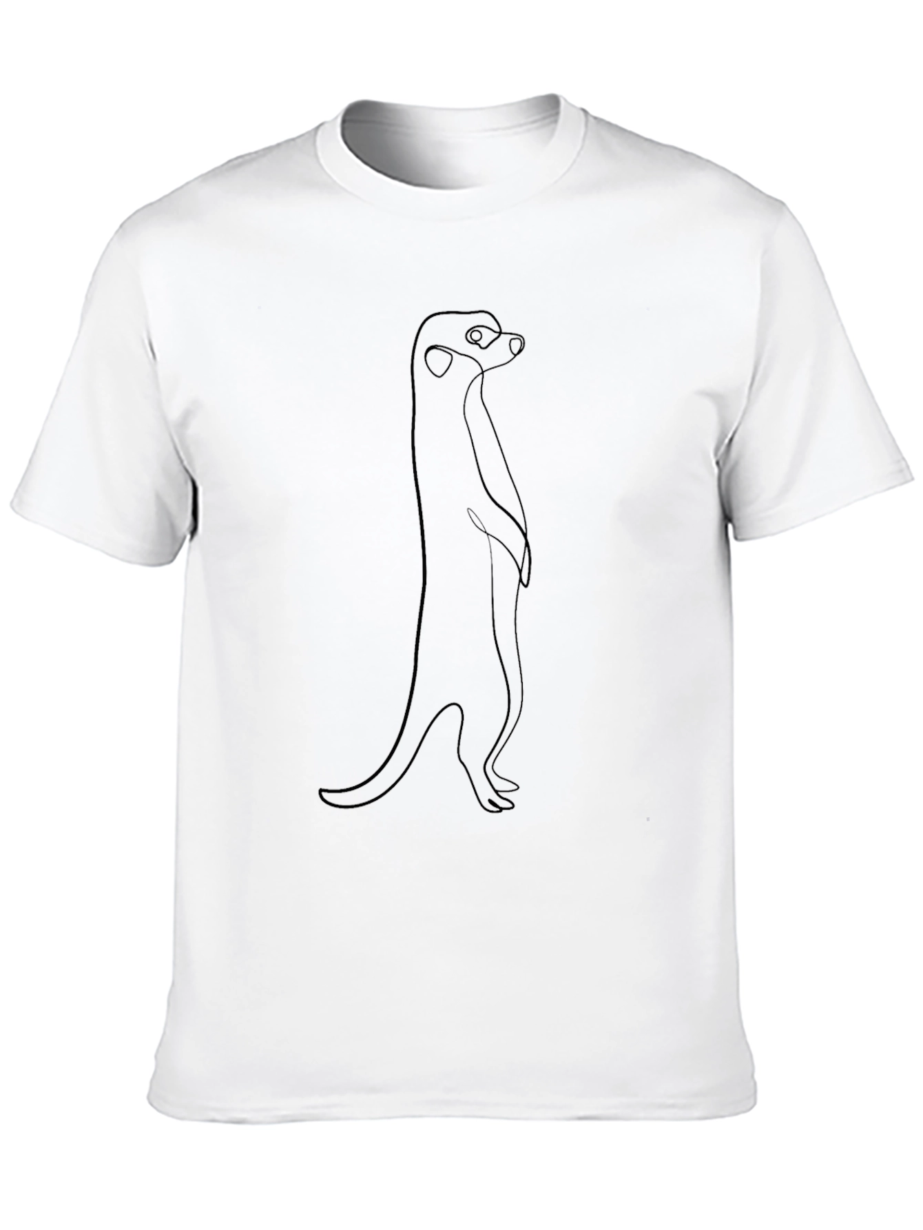 Meerkat Outline Graphic Tee - Casual Style
