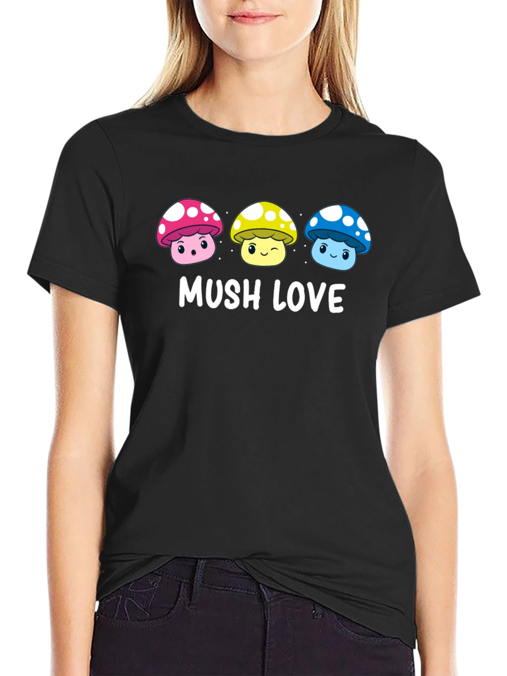 Mushroom Love Graphic T-Shirt - Cute Kawaii Design