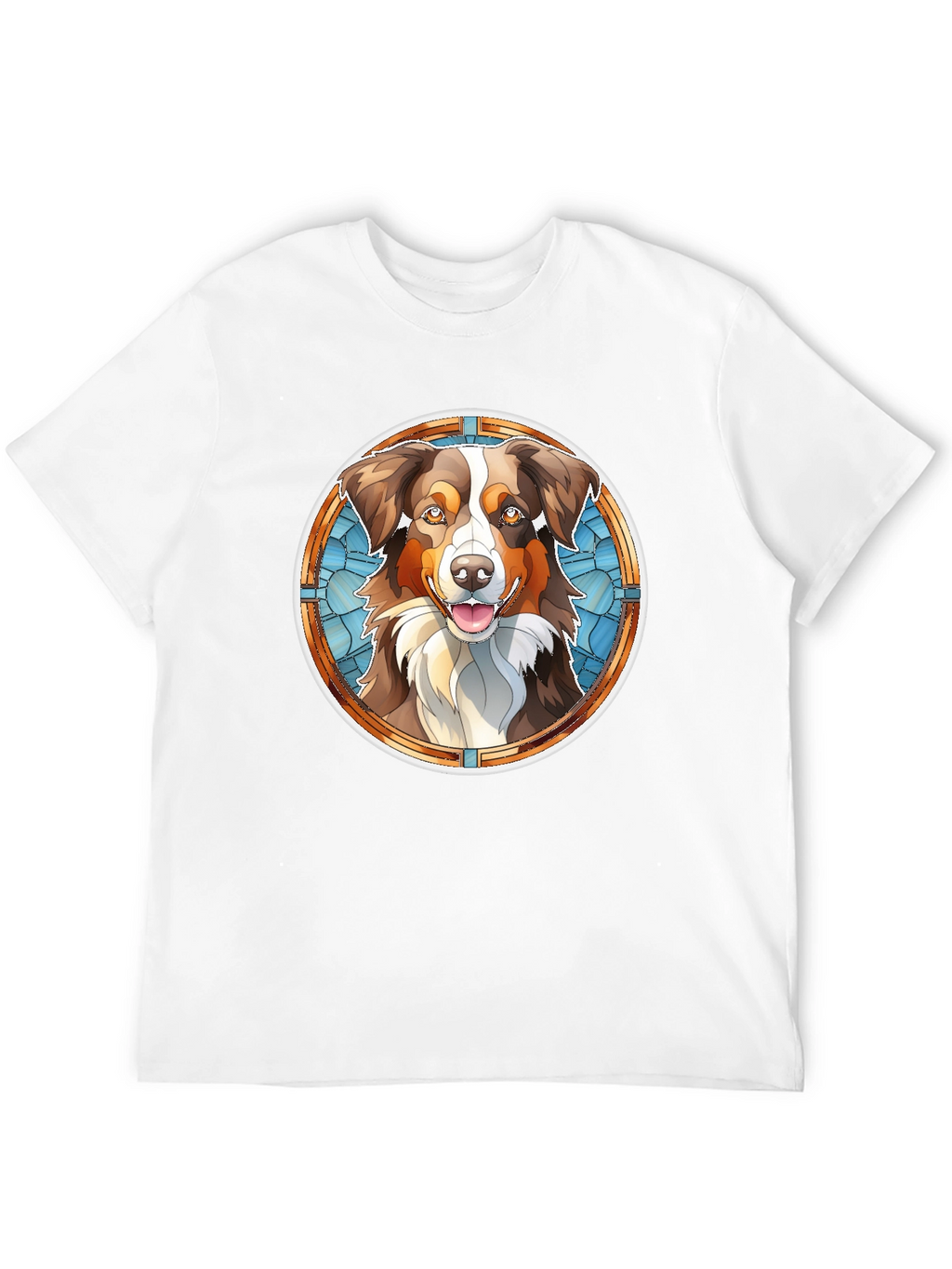 Dog Art T-Shirt - Stained Glass Style Pet Tee