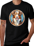 Dog Art T-Shirt - Stained Glass Style Pet Tee