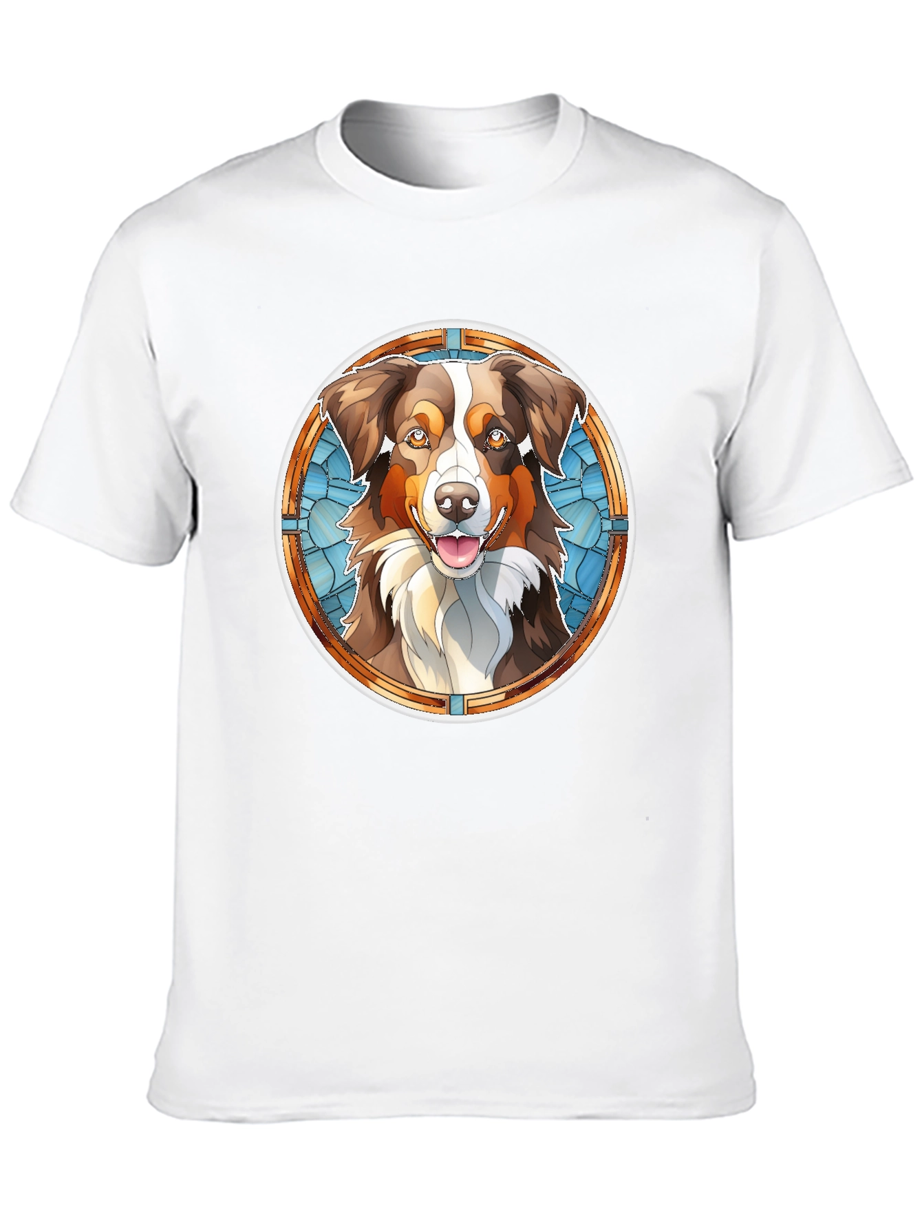 Dog Art T-Shirt - Stained Glass Style Pet Tee