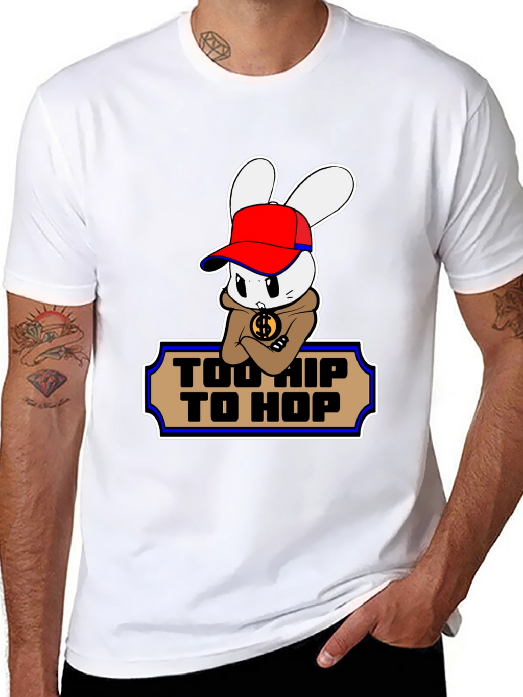 Too Hip To Hop Cartoon Bunny T-Shirt