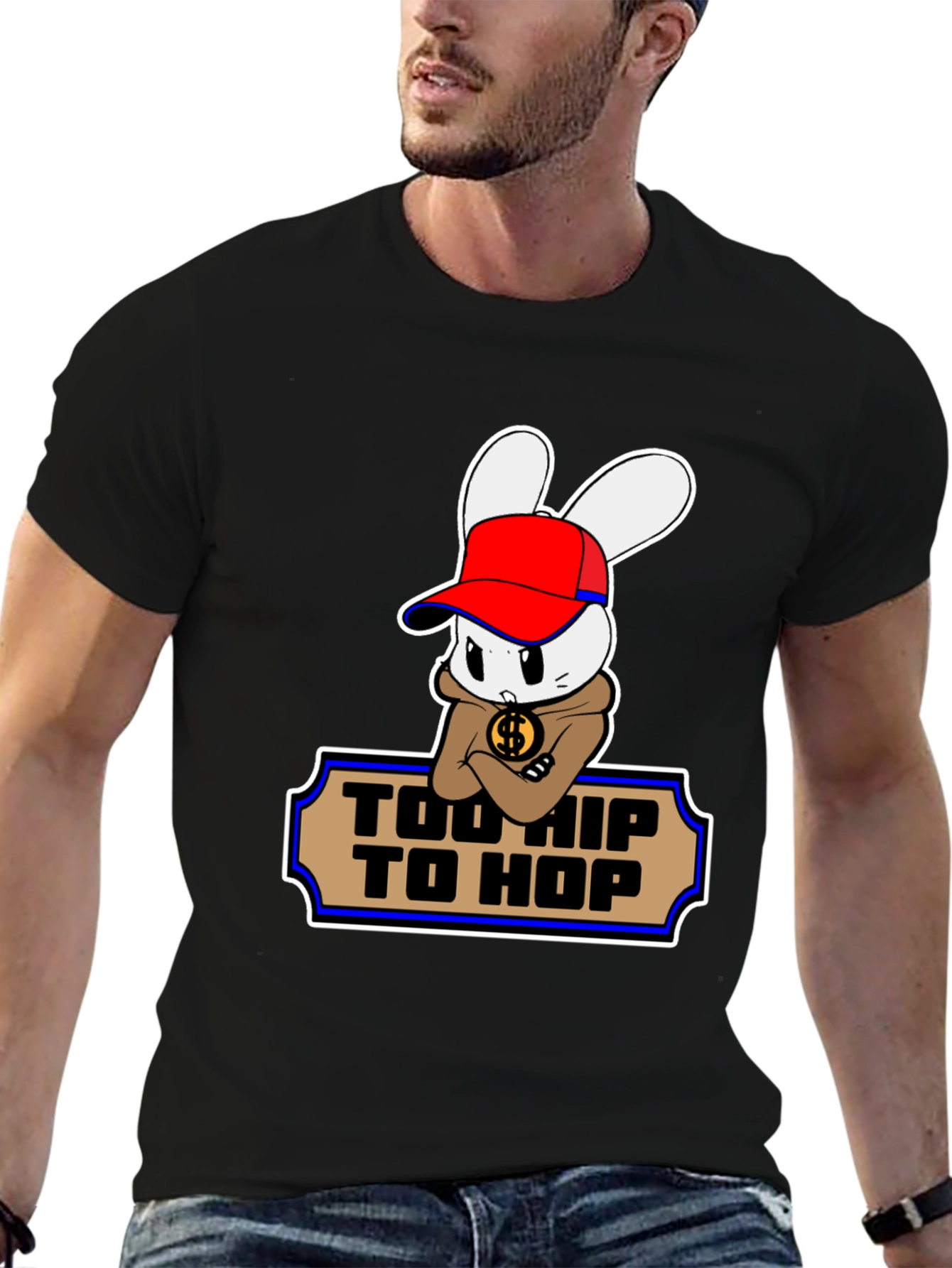 Too Hip To Hop Cartoon Bunny T-Shirt