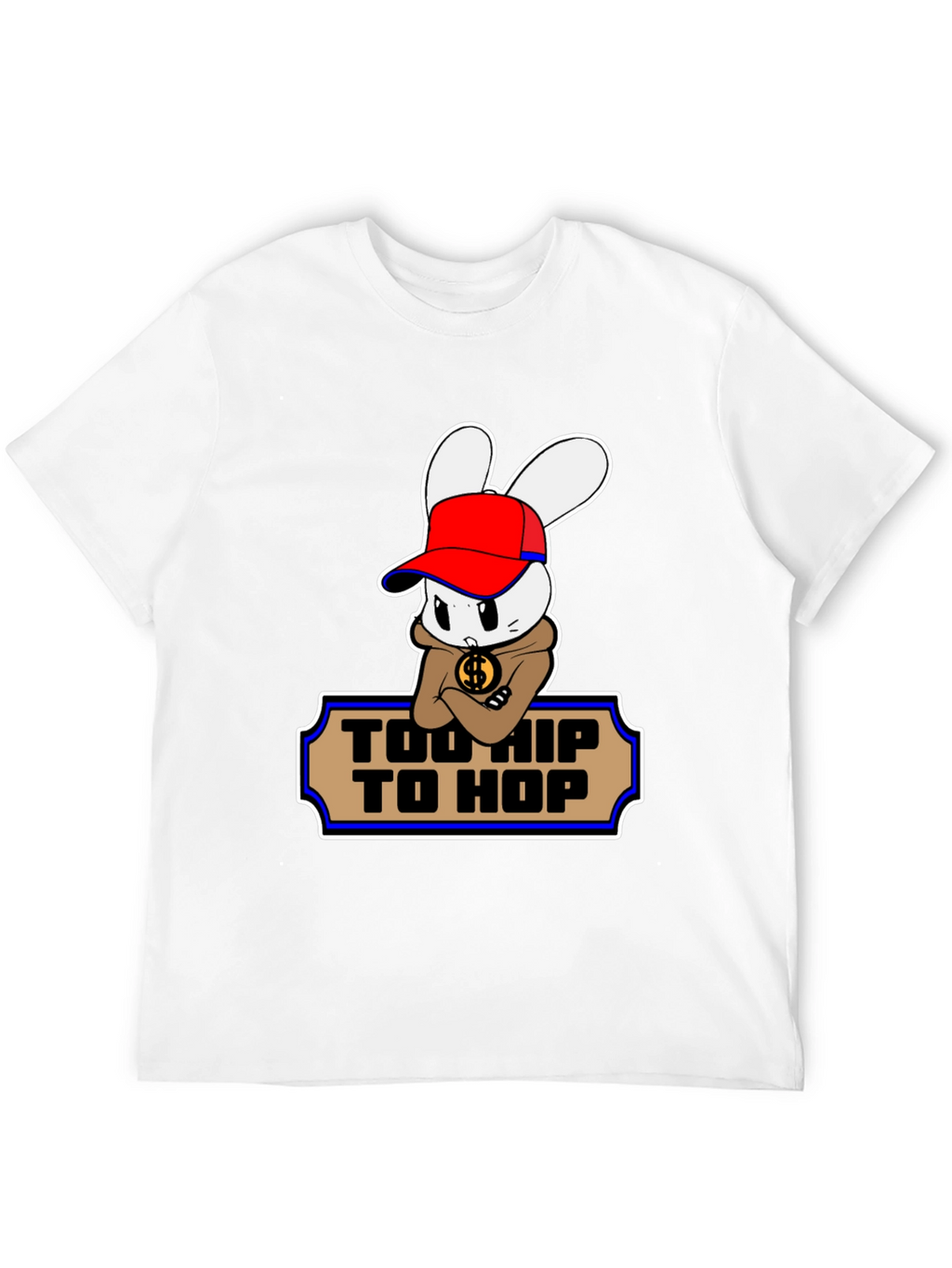 Too Hip To Hop Cartoon Bunny T-Shirt