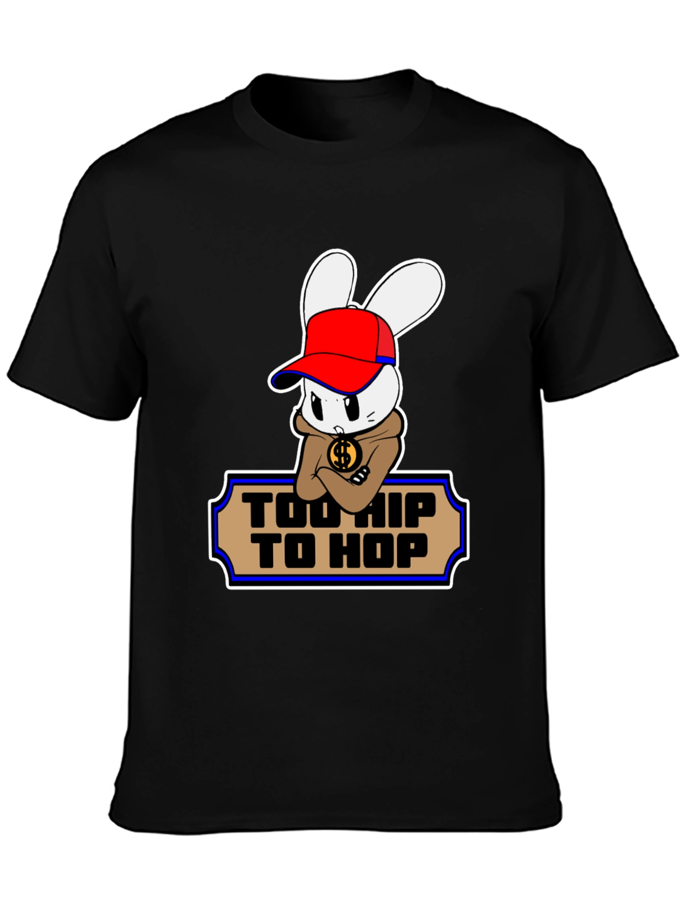 Too Hip To Hop Cartoon Bunny T-Shirt