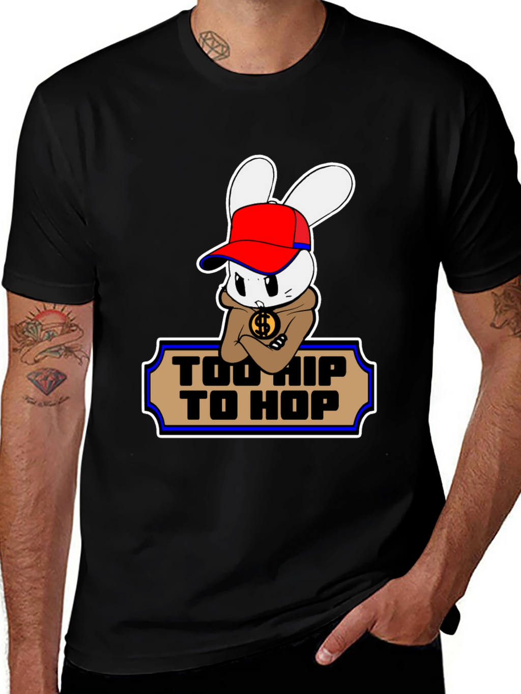 Too Hip To Hop Cartoon Bunny T-Shirt