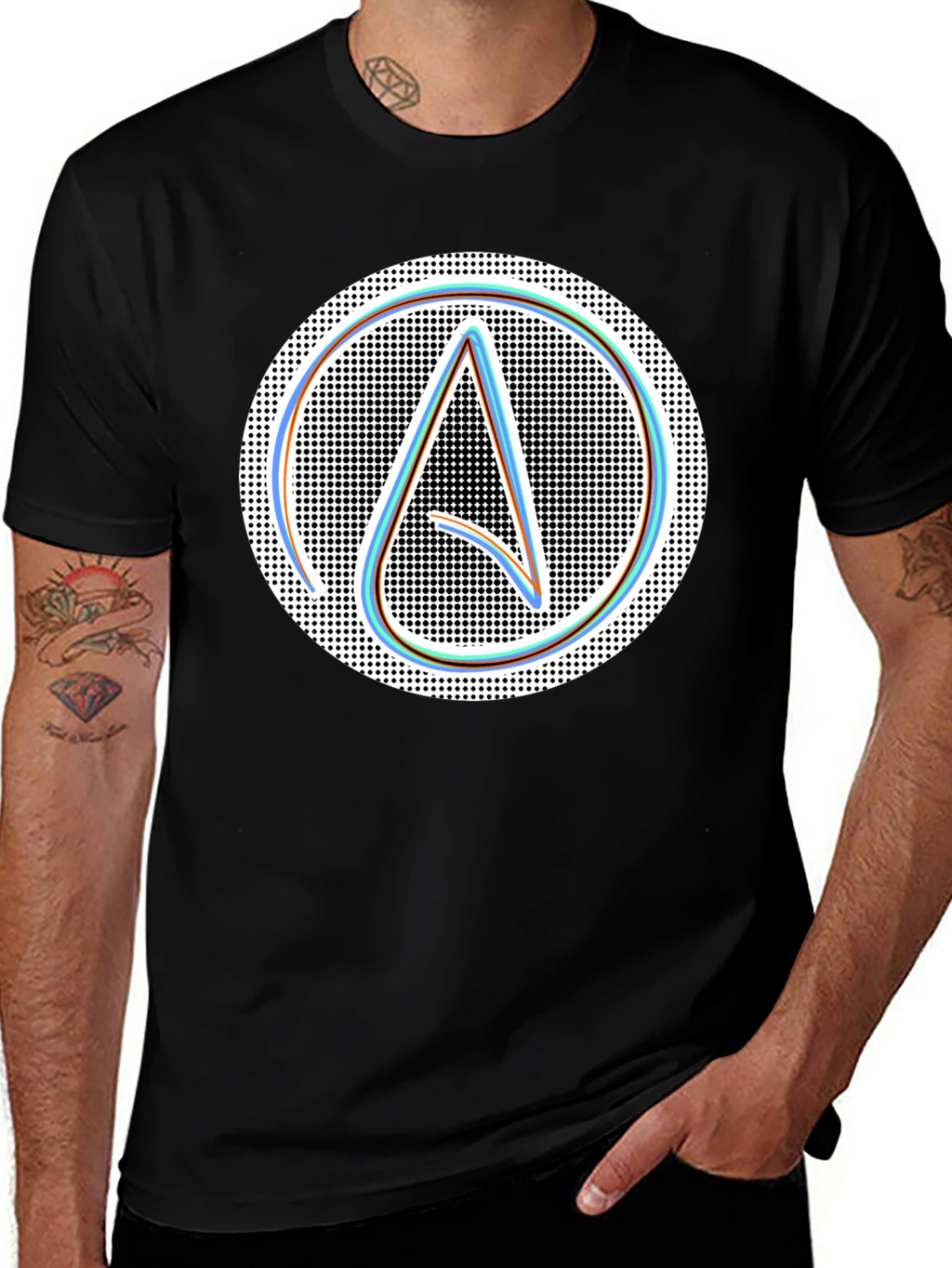 Atheist Symbol T-Shirt: Modern Black Graphic Tee