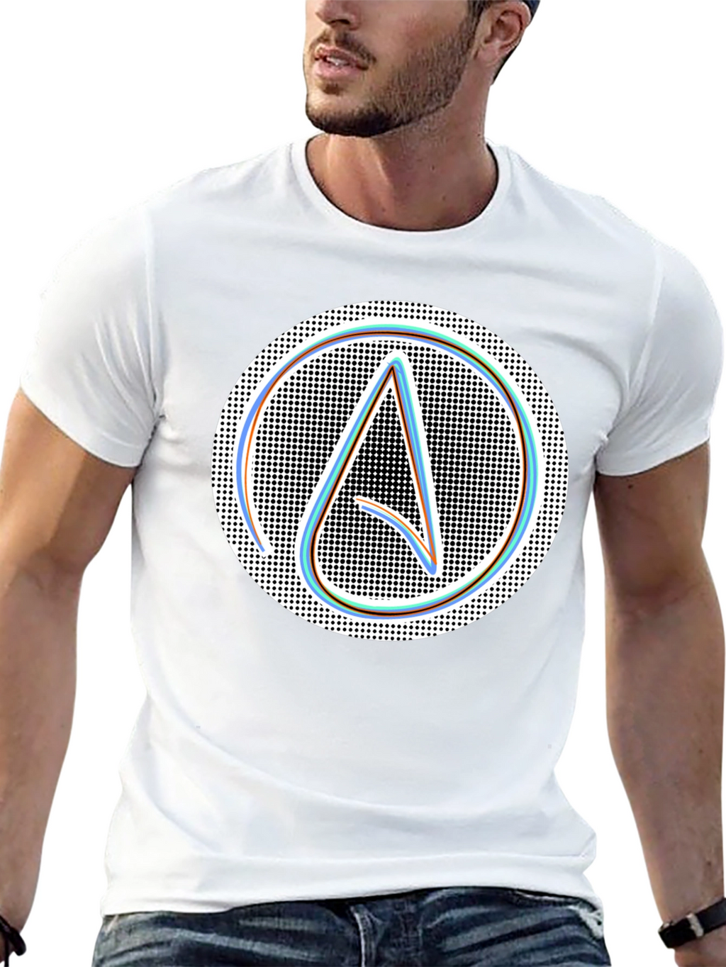 Atheist Symbol T-Shirt: Modern Black Graphic Tee