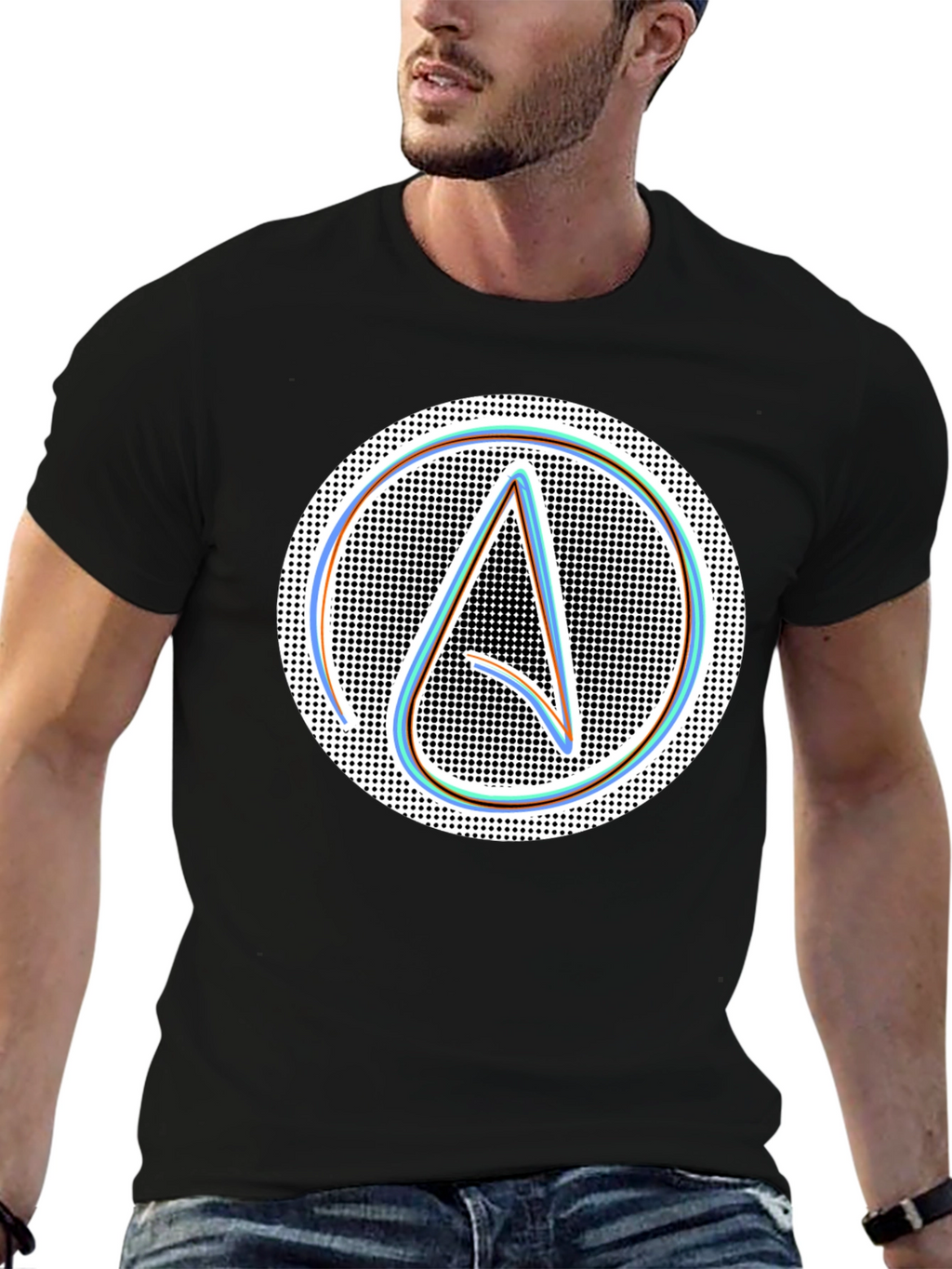Atheist Symbol T-Shirt: Modern Black Graphic Tee