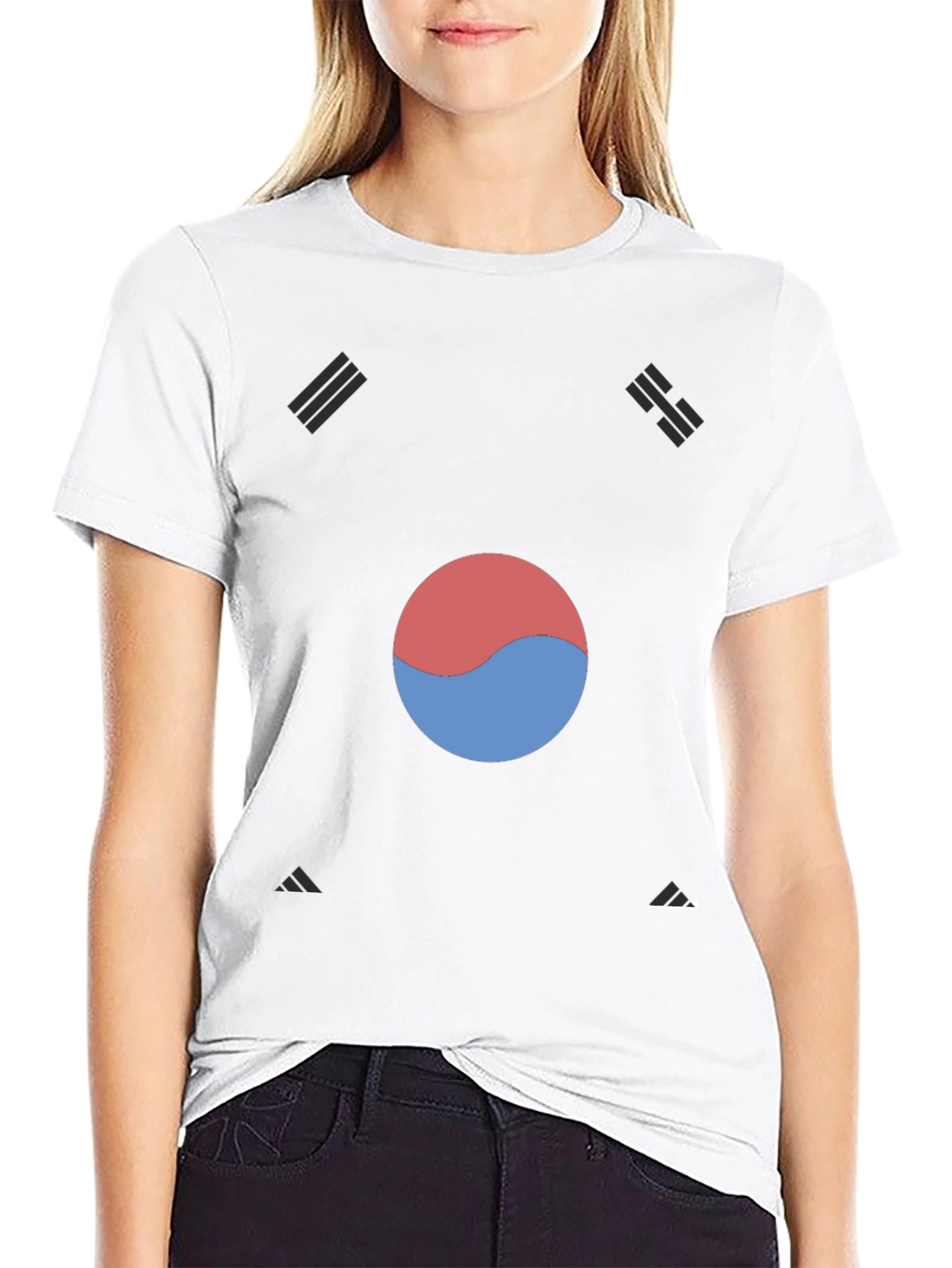 Korean Flag T-Shirt - Black Taegeuk Design
