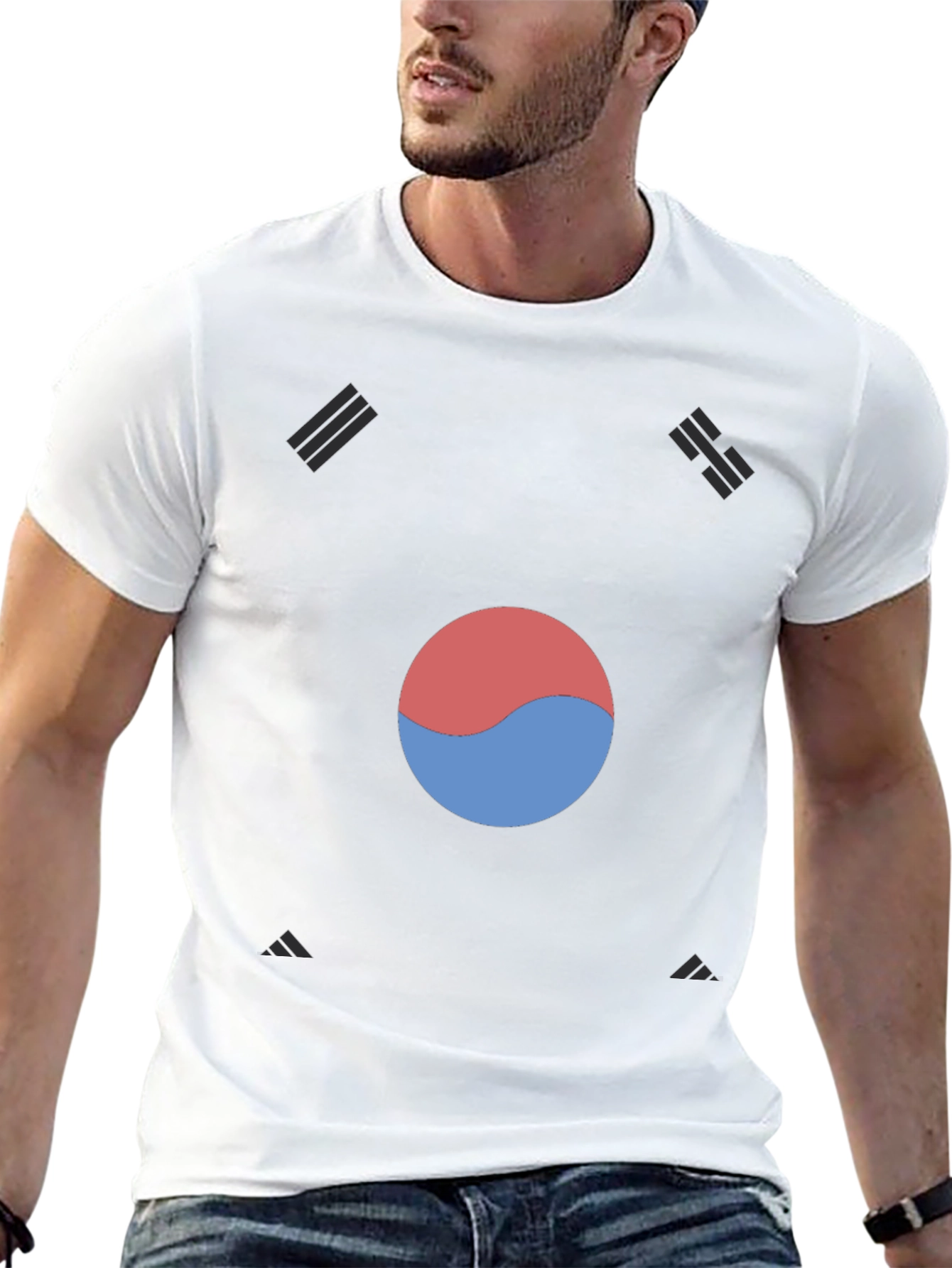 Korean Flag T-Shirt - Black Taegeuk Design
