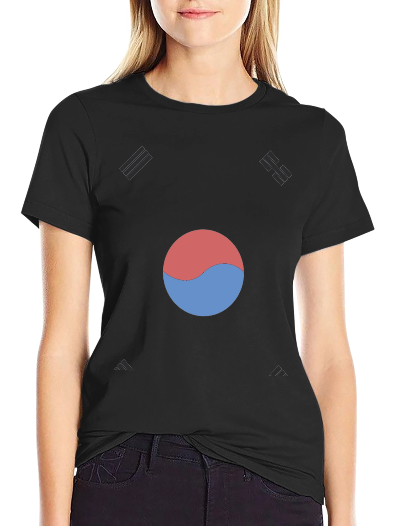Korean Flag T-Shirt - Black Taegeuk Design
