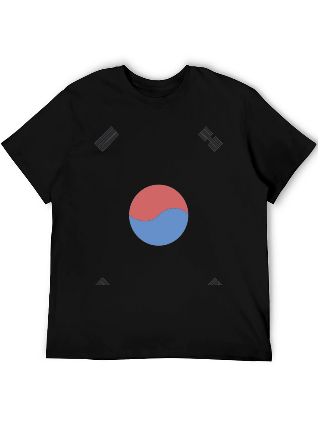 Korean Flag T-Shirt - Black Taegeuk Design