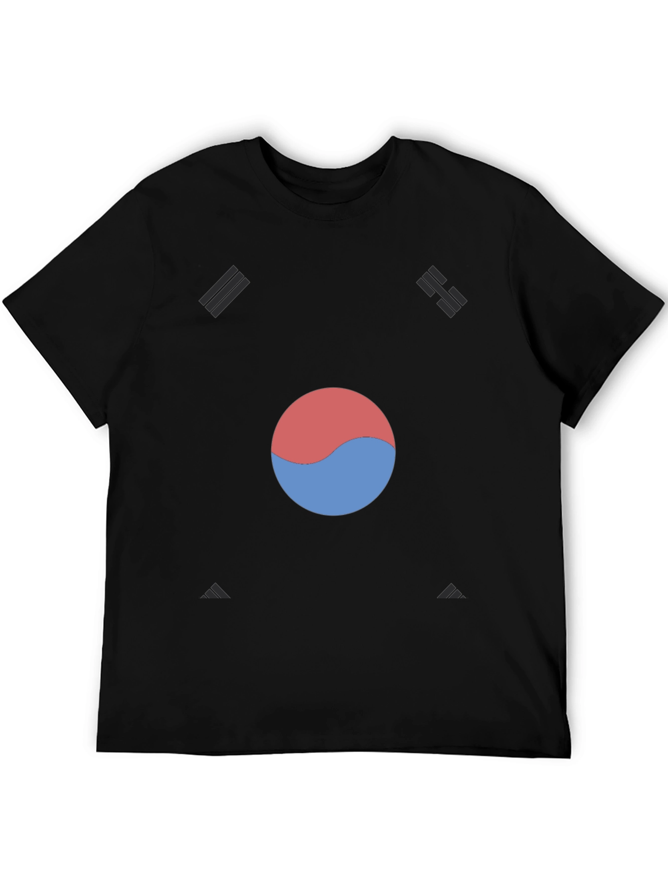 Korean Flag T-Shirt - Black Taegeuk Design