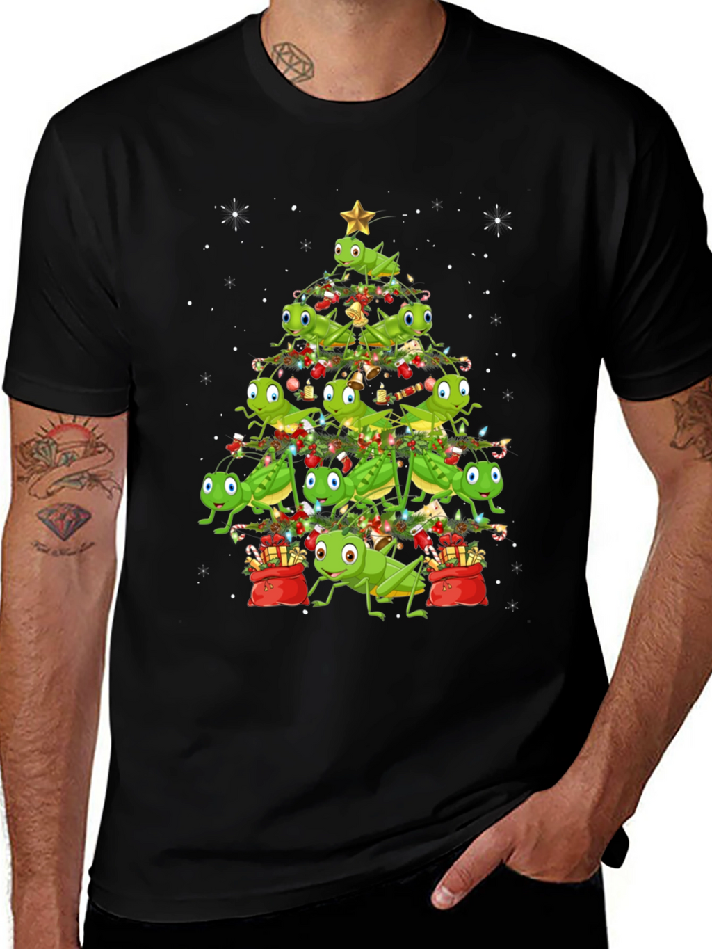 Grasshopper Christmas Tree Graphic Tee