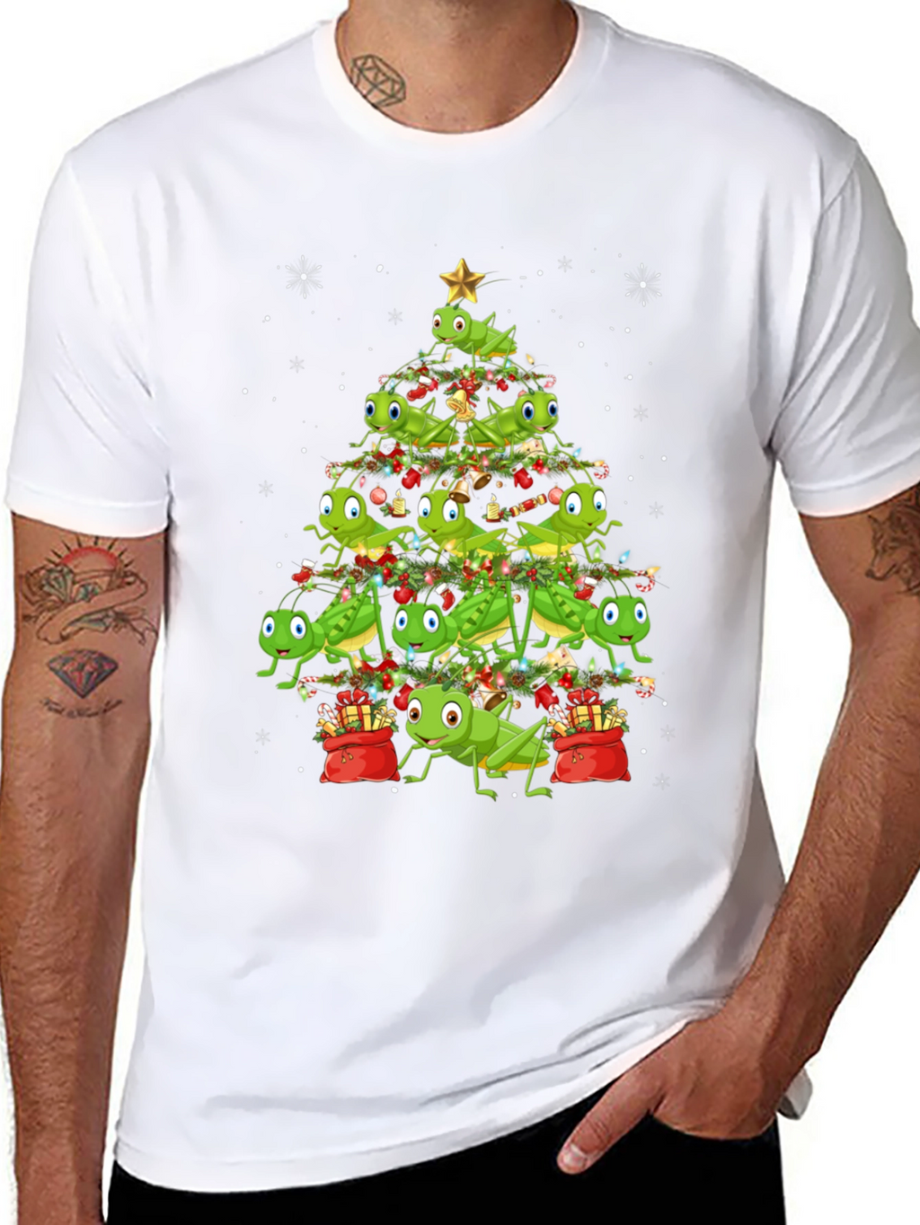 Grasshopper Christmas Tree Graphic Tee