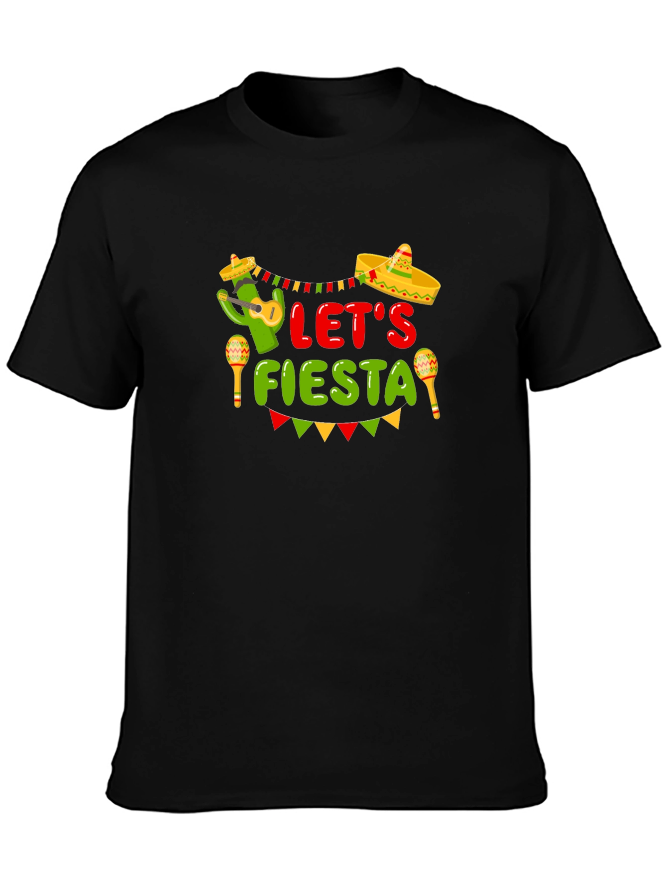 Lets Fiesta Graphic T-Shirt - Black