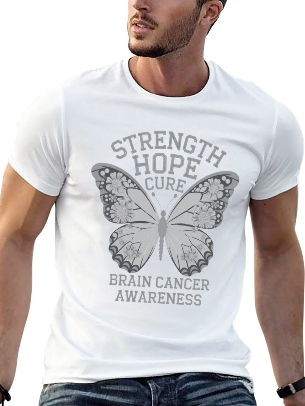Brain Cancer Awareness Butterfly T-Shirt