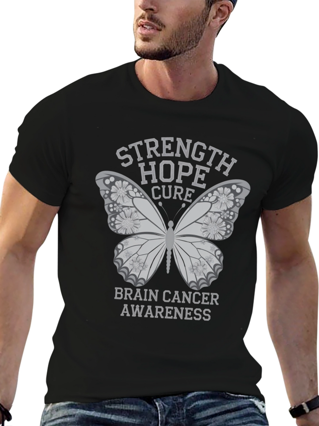 Brain Cancer Awareness Butterfly T-Shirt