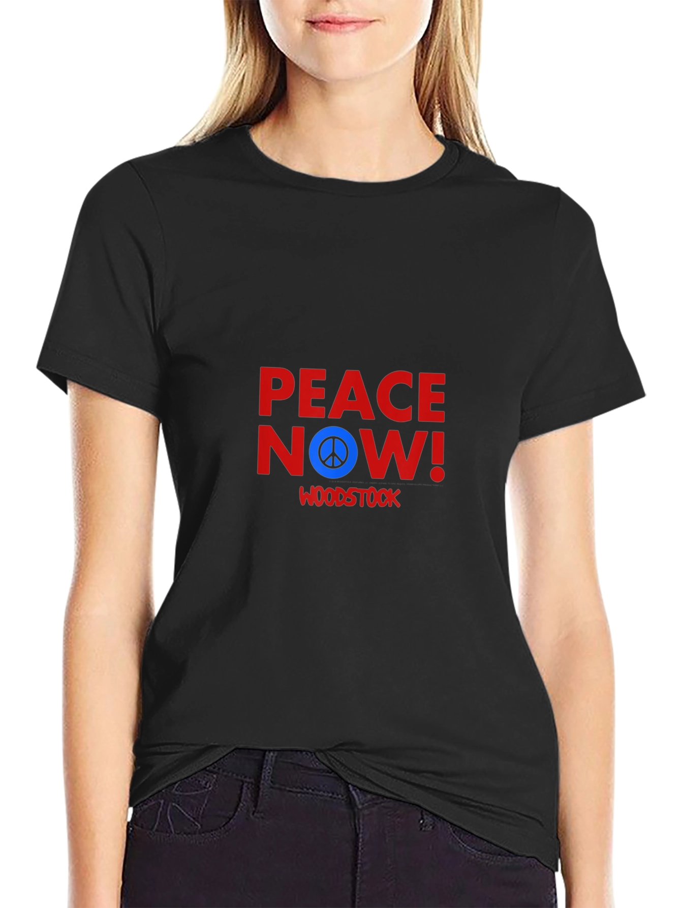 Peace Now Woodstock T-Shirt - Black