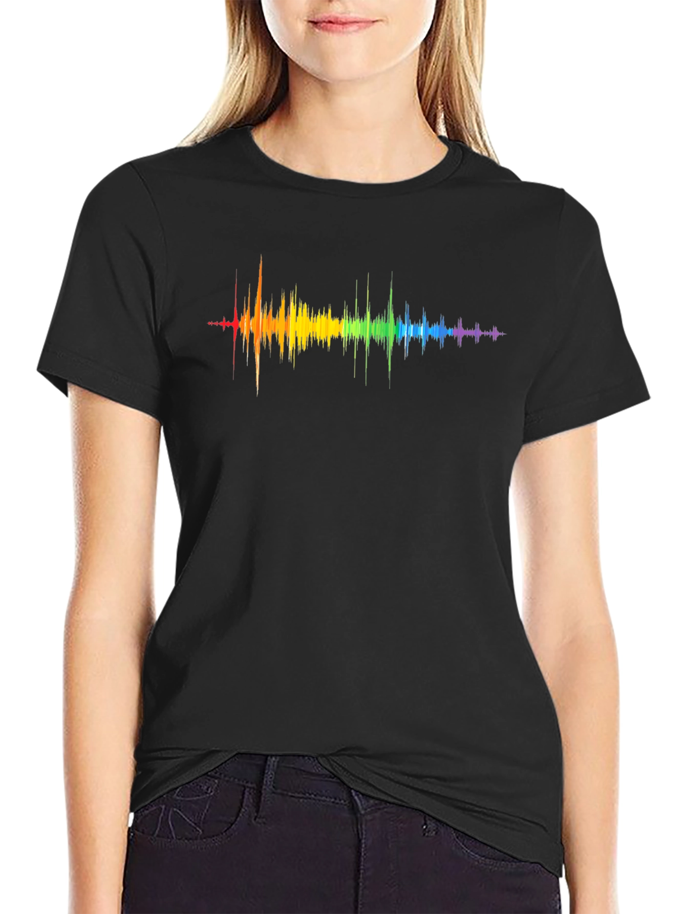 Rainbow Sound Wave Graphic T-Shirt