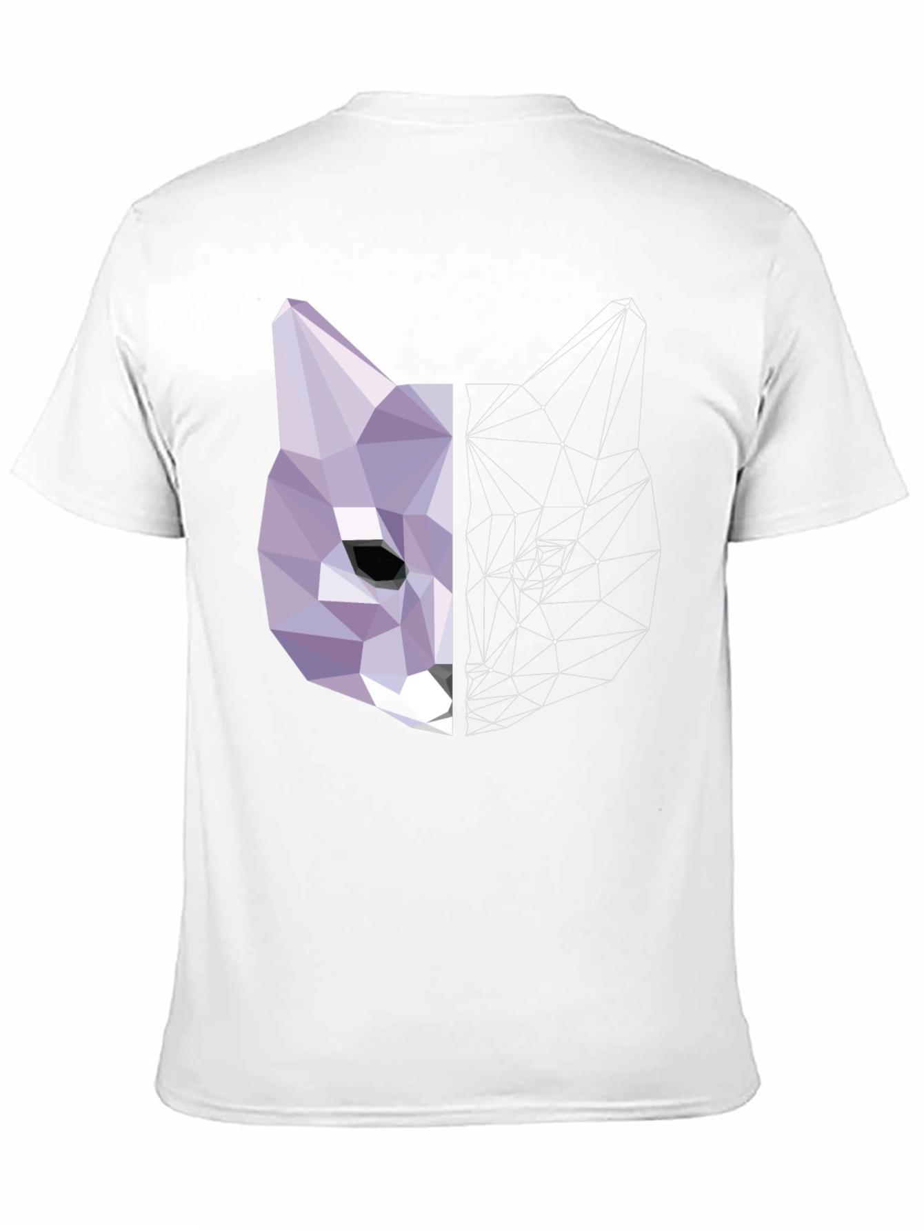 Geometric Cat Graphic Print Tee