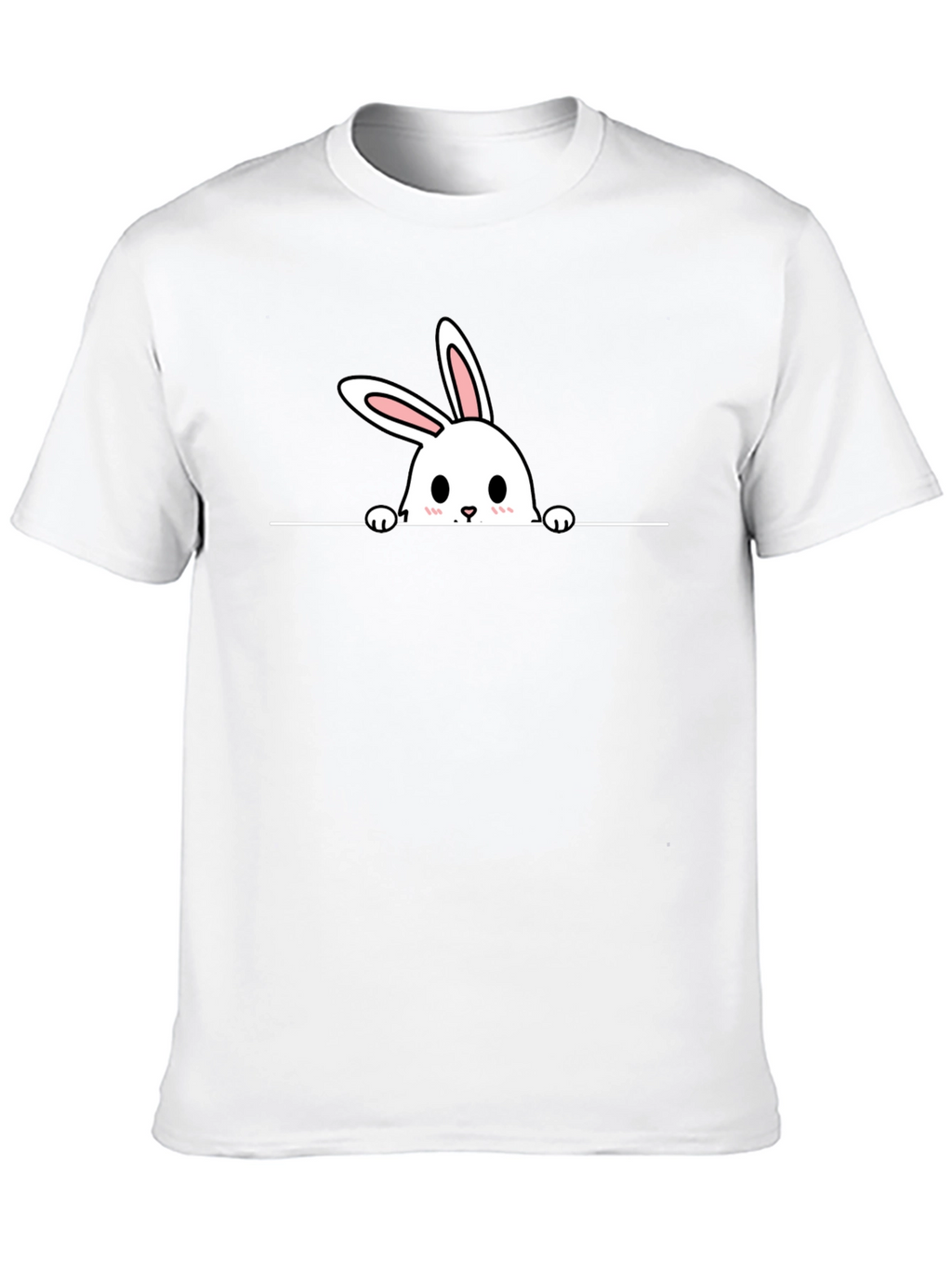 Cute Bunny Graphic Black Tee