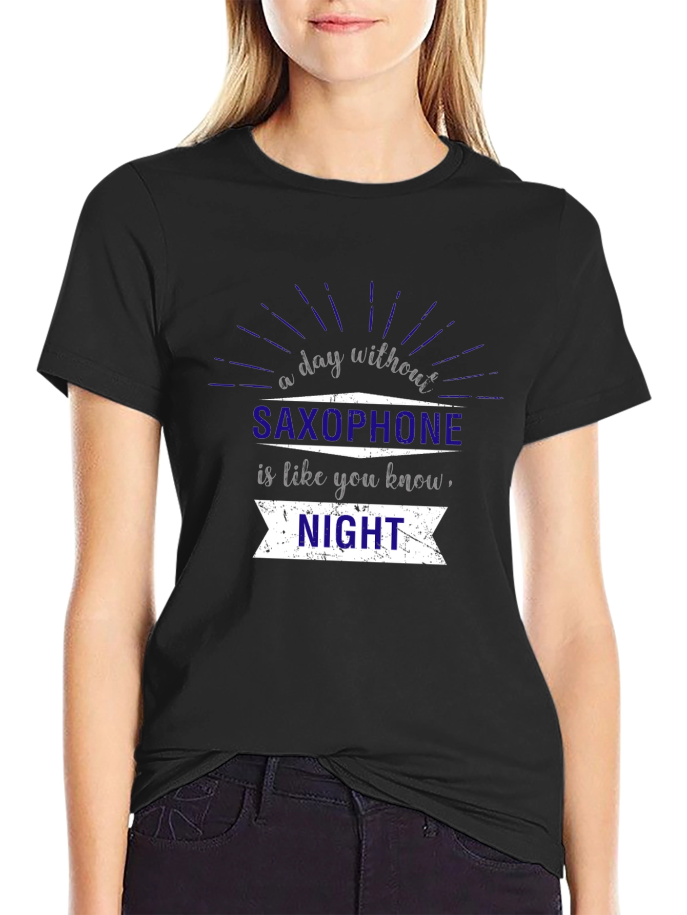 Saxophone Lovers T-Shirt - Night is Like a Day Without It!