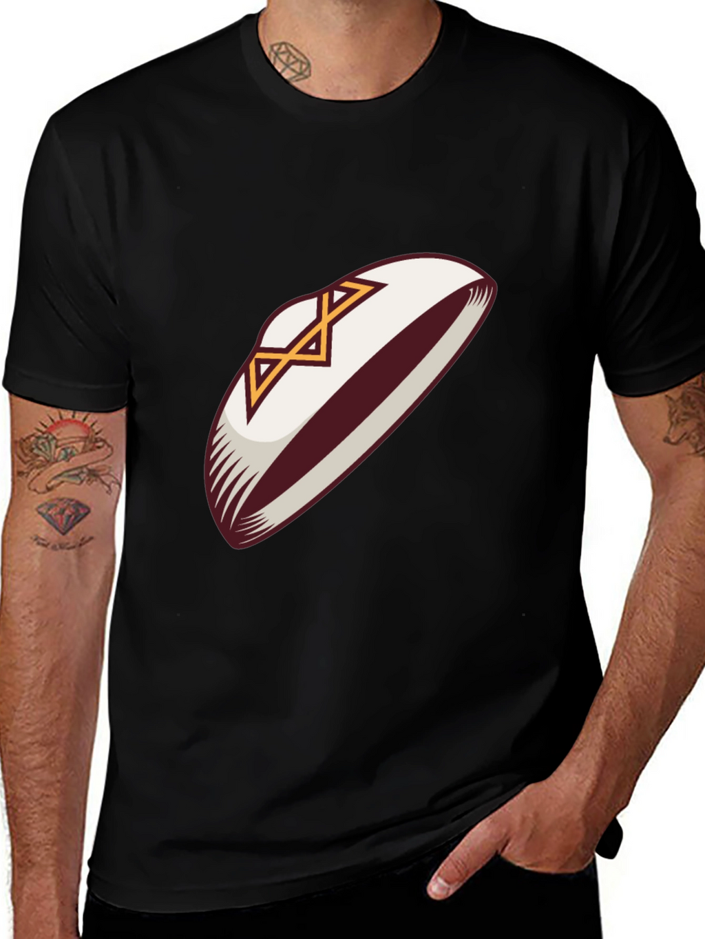 Football Helmet Graphic Tee - Black Cotton T-Shirt