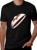 Football Helmet Graphic Tee - Black Cotton T-Shirt