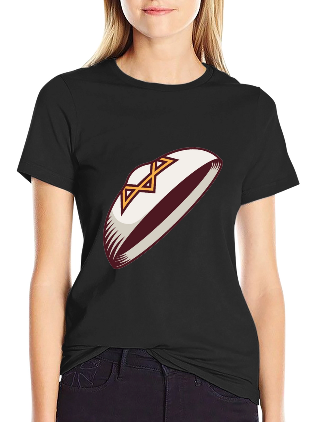 Football Helmet Graphic Tee - Black Cotton T-Shirt