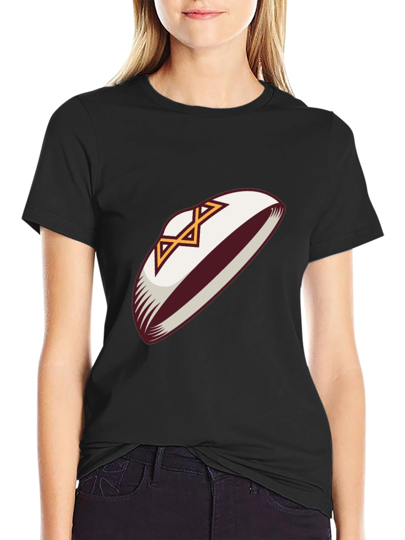 Football Helmet Graphic Tee - Black Cotton T-Shirt
