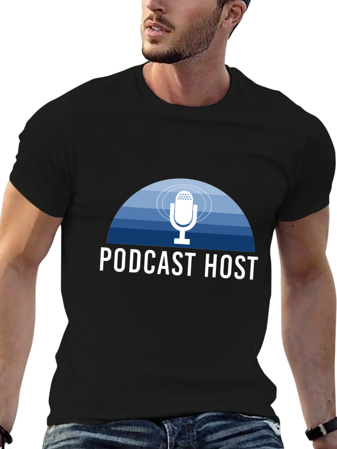 Podcast Host T-Shirt - Stylish Mic Design