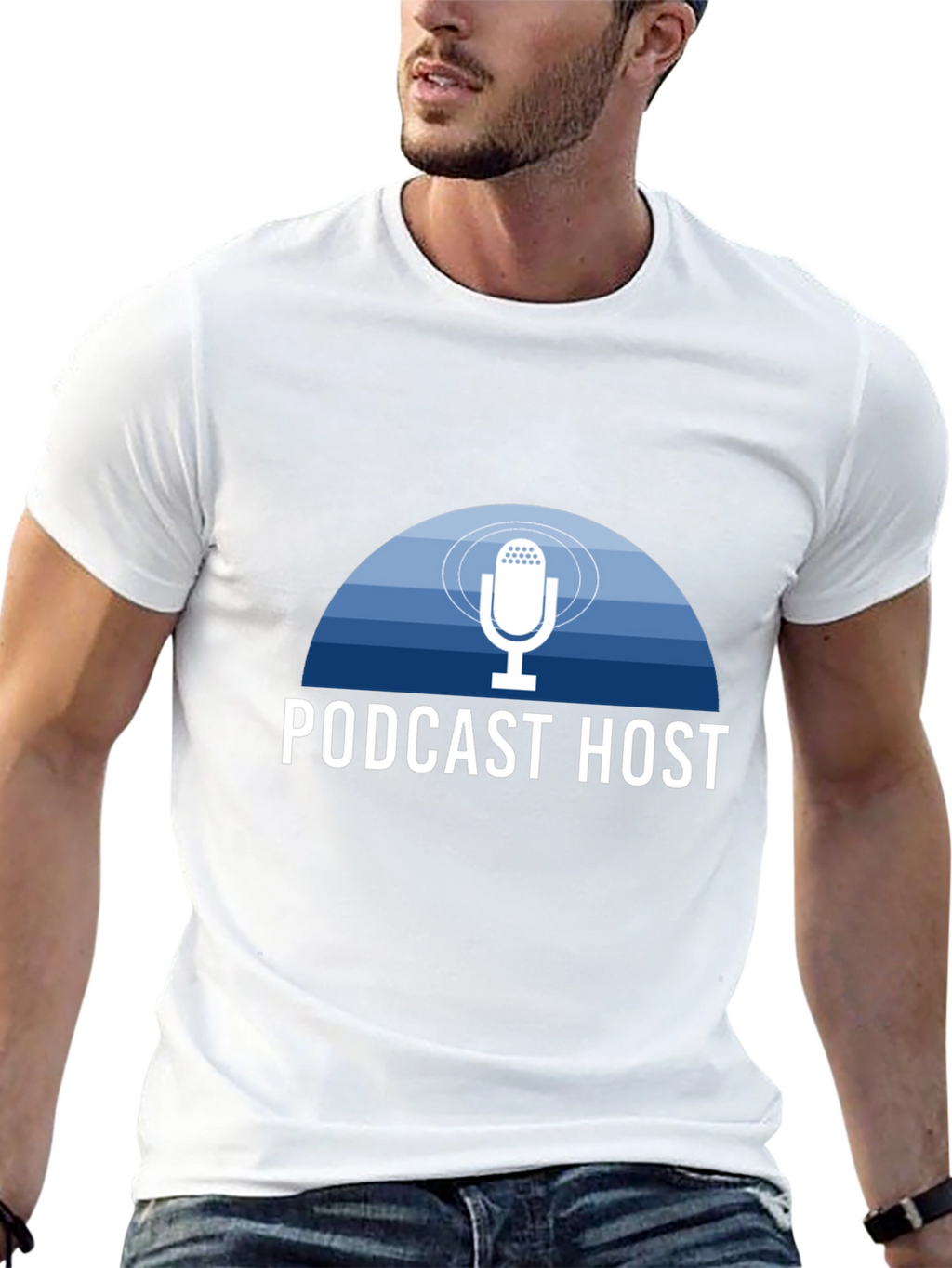 Podcast Host T-Shirt - Stylish Mic Design