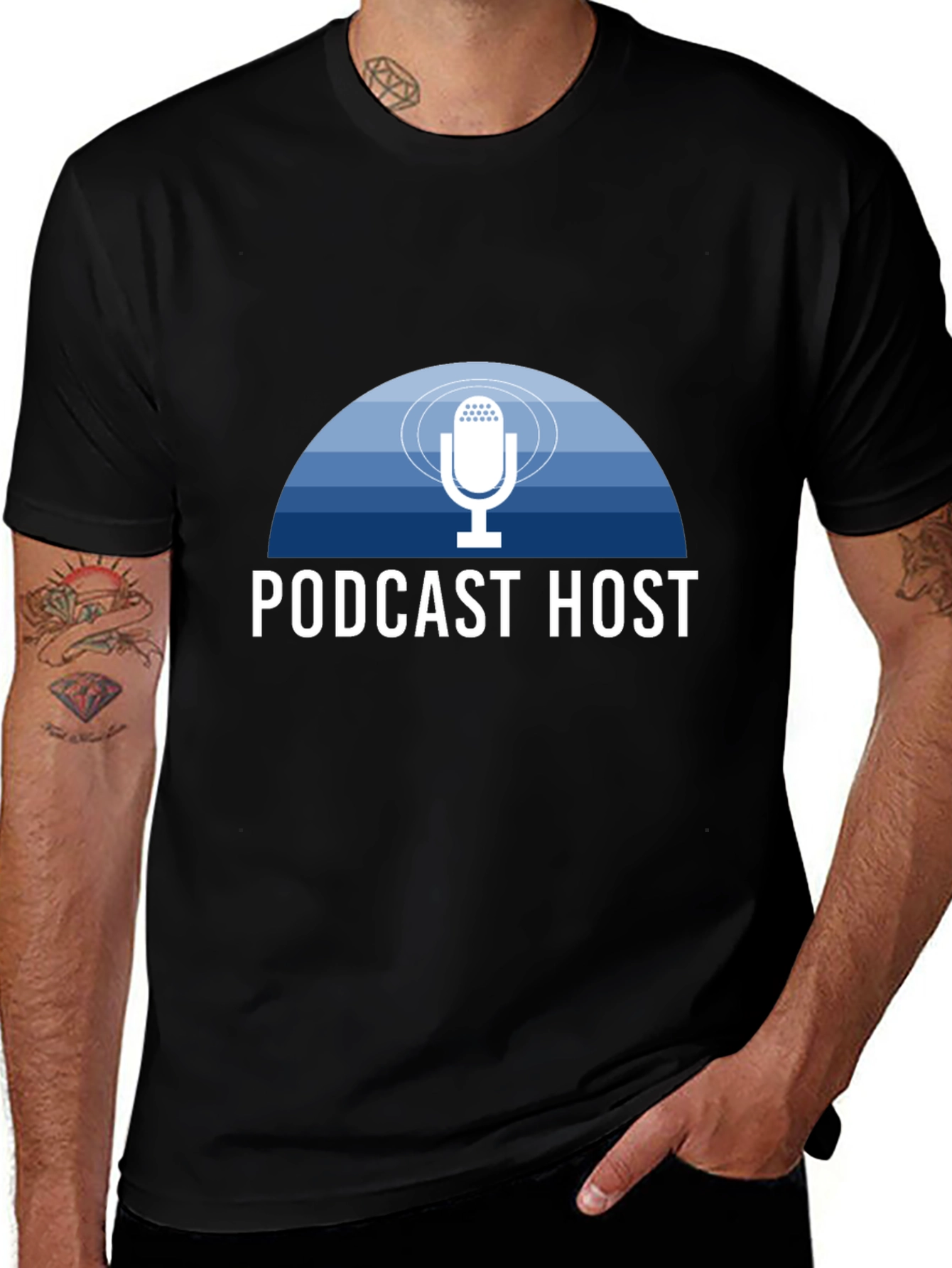 Podcast Host T-Shirt - Stylish Mic Design