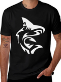 Black T-Shirt with Shark Graphic