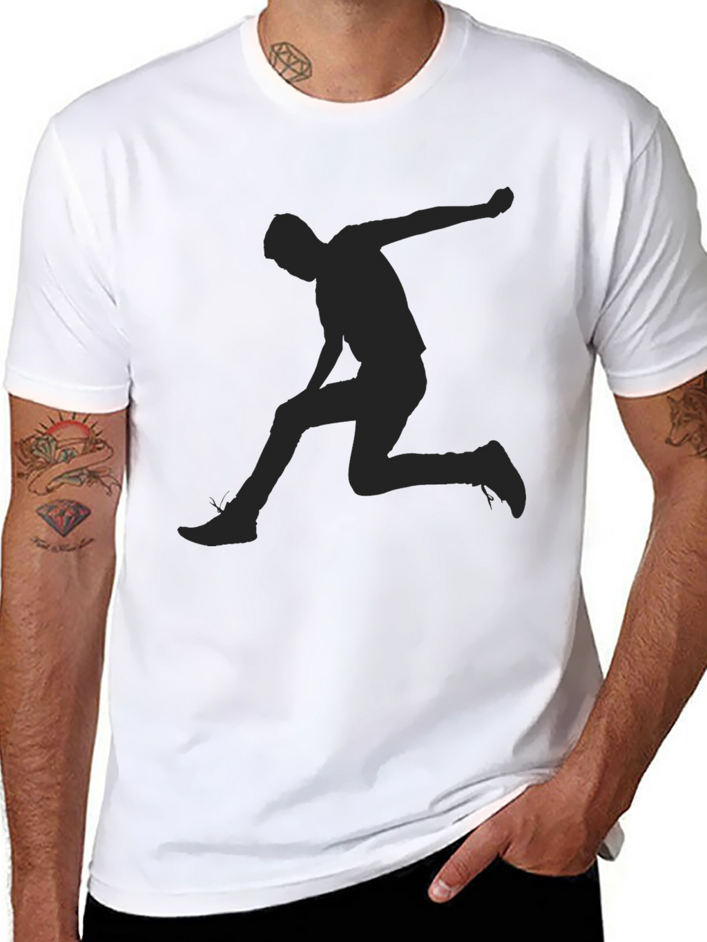 Silhouette Jumper Graphic Tee - Mens Black T-Shirt