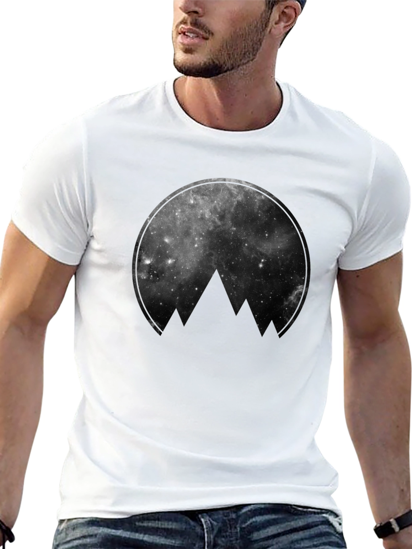 Cosmic Mountain Black Graphic Tee