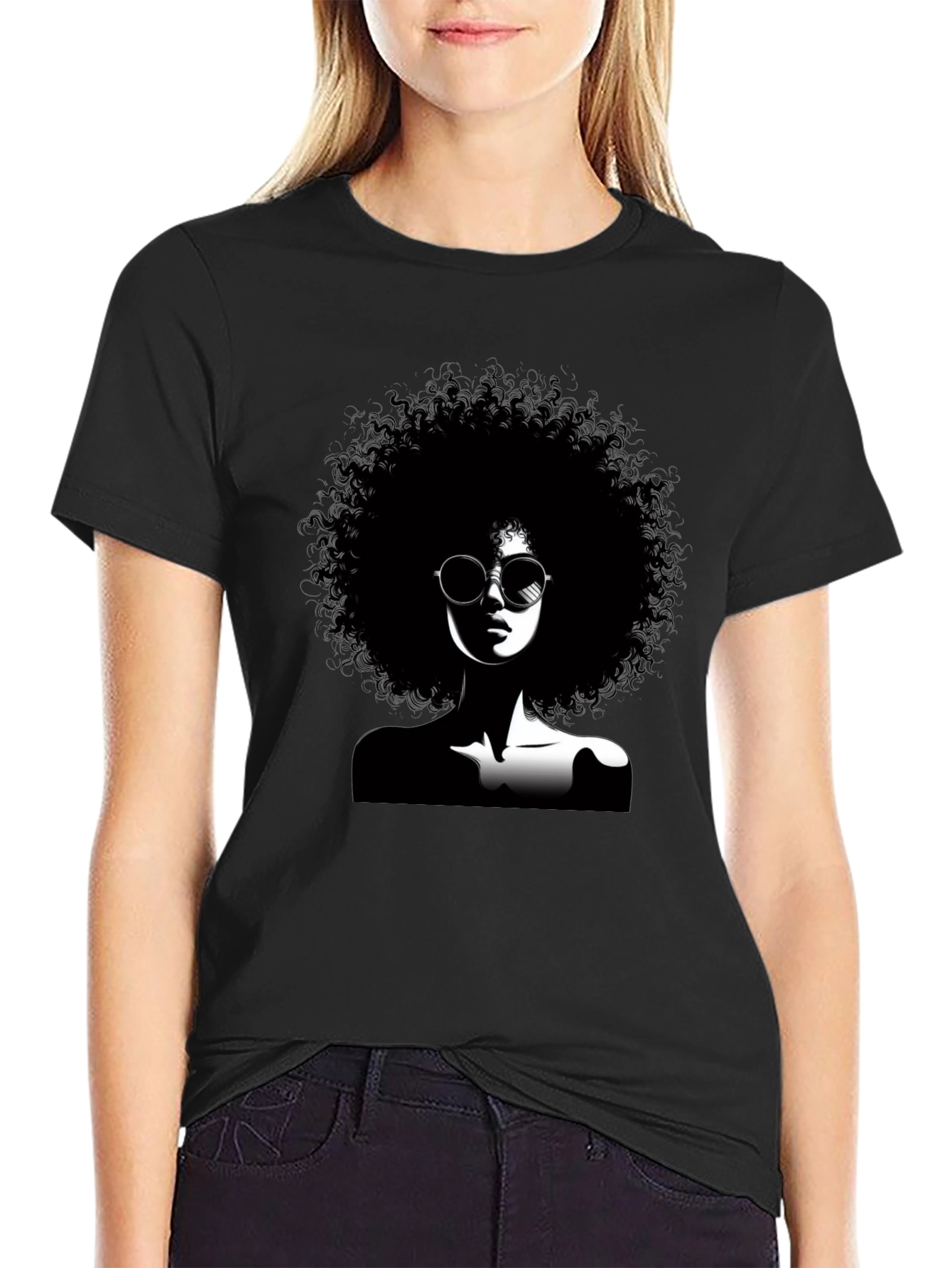 Afro Silhouette Graphic T-Shirt - Unisex Cotton Tee