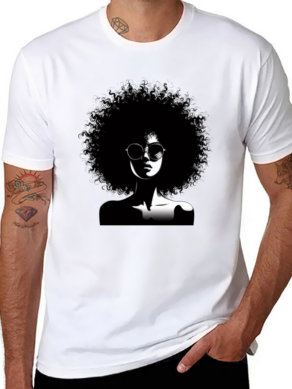 Afro Silhouette Graphic T-Shirt - Unisex Cotton Tee