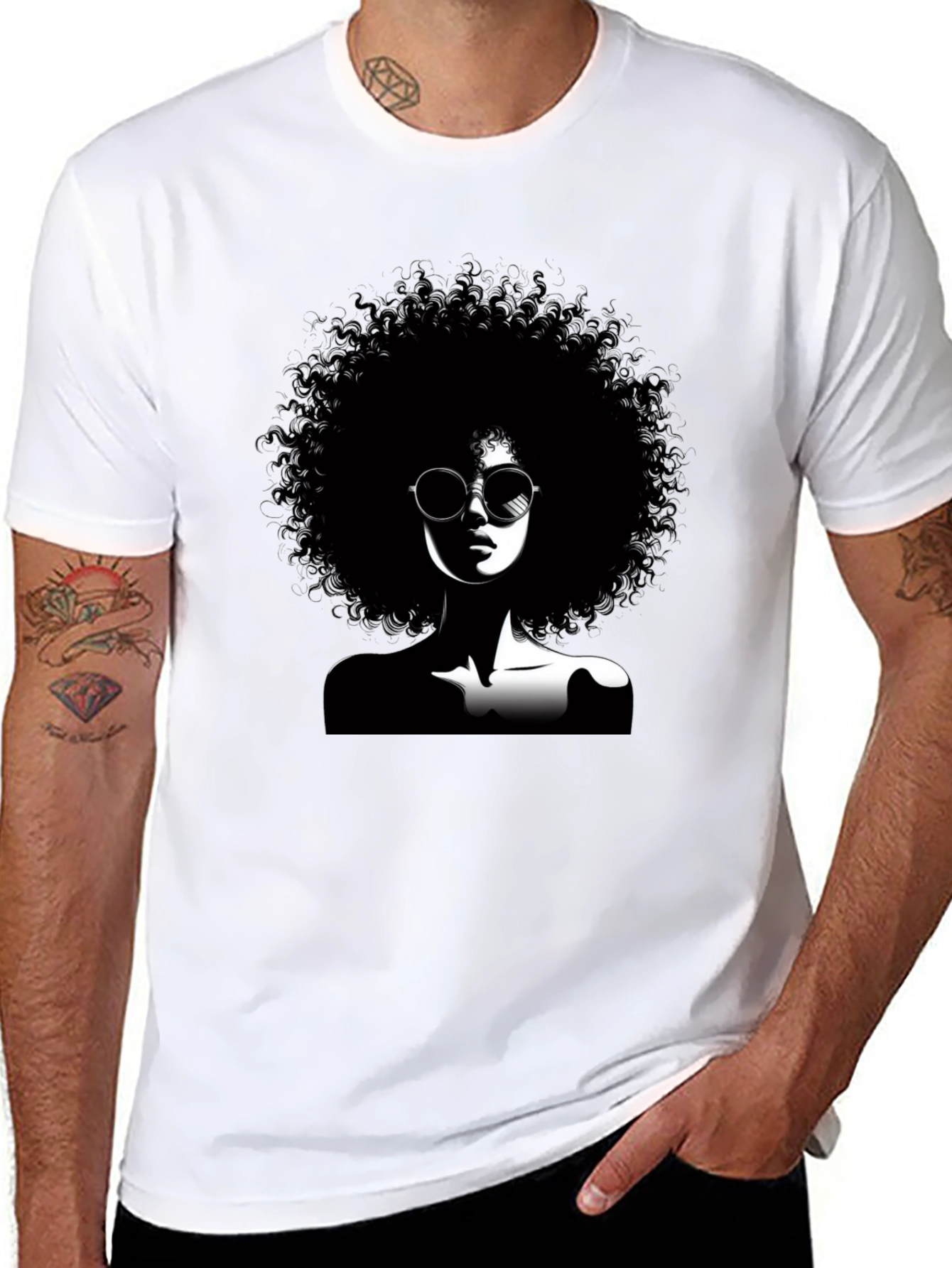 Afro Silhouette Graphic T-Shirt - Unisex Cotton Tee