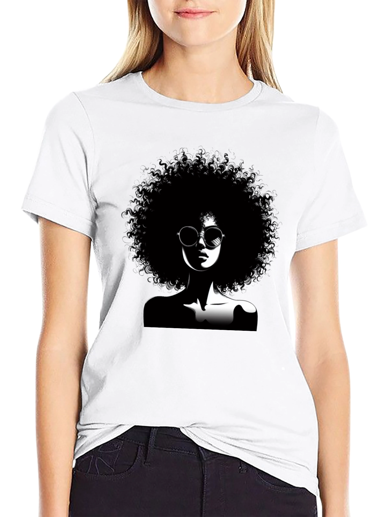 Afro Silhouette Graphic T-Shirt - Unisex Cotton Tee